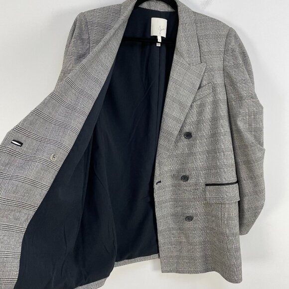 Joie Tomika Ruched Sleeve Blazer Jacket Women Size 12 Caviar Multi MSRP$398 - Picture 8 of 12